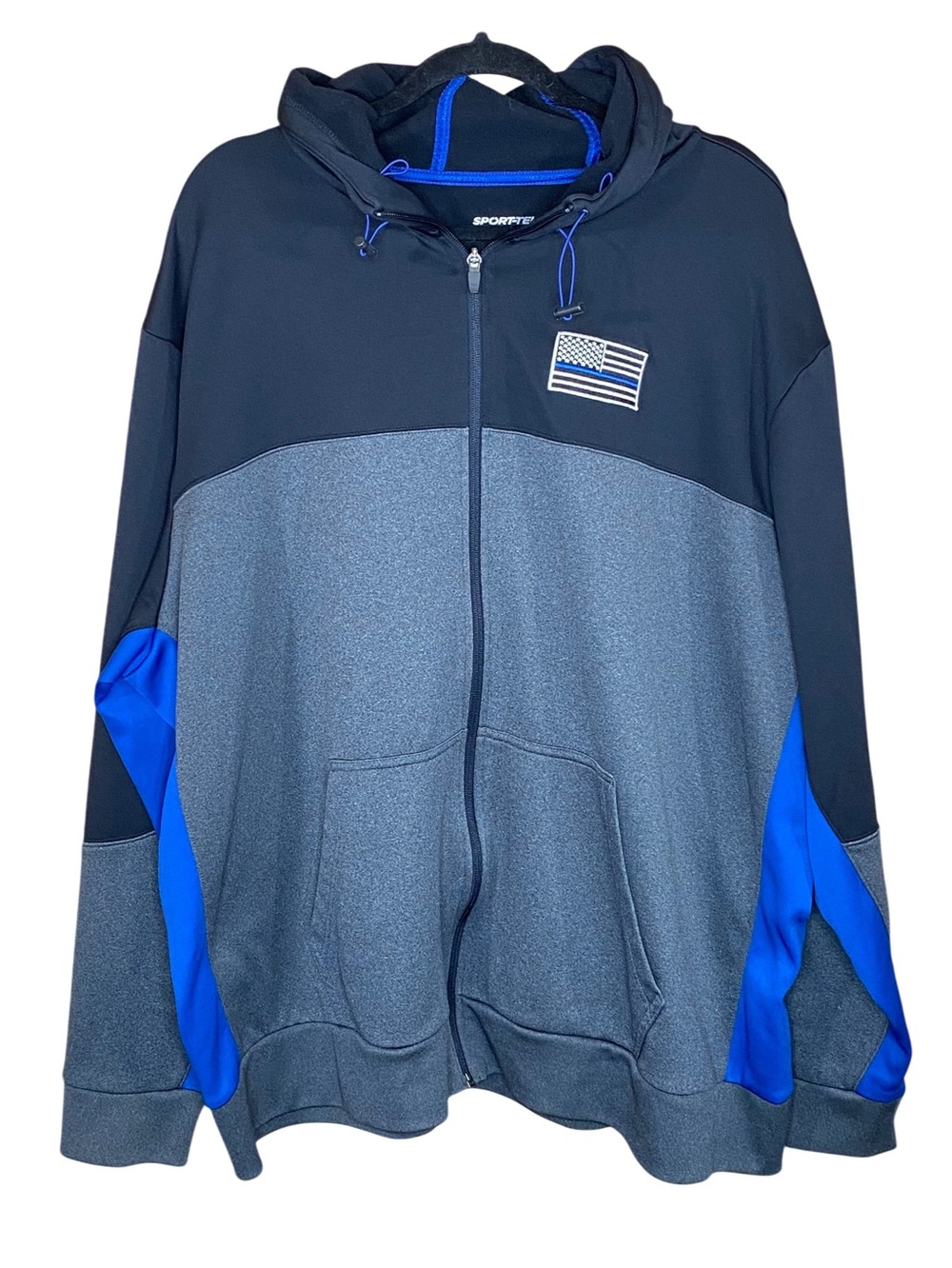 Sport Tek Mens Full Zip Hoodie w Pockets Drawstring Hood Roomy Loose Fit SZ 3X